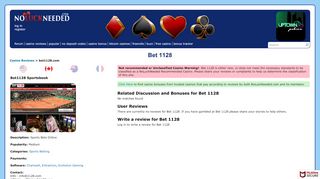 
                            4. Bet 1128 Bonus Codes and Review by NoLuckNeeded.com