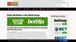 
                            8. Bet9ja Old Mobile vs New Mobile Design | African …