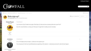 
                            6. Beta sign-up? - General Discussion - Crowfall …