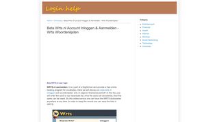 
                            3. Beta WRTS.nl user login - inloggenin.info