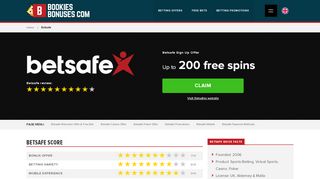 
                            6. Betsafe Sign Up Offer » £200 Casino → Aug 2019