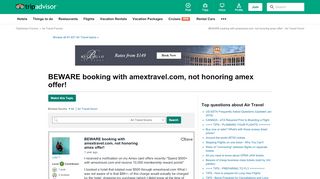 
                            8. BEWARE booking with amextravel.com, not honoring amex offer! - Air ...