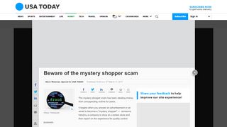 
                            8. Beware of the mystery shopper scam - USATODAY.com