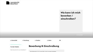 
                            3. Bewerbung & Einschreibung - Universität Bielefeld