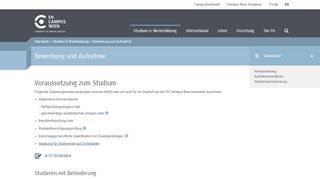 
                            11. Bewerbung und Aufnahme - FH Campus Wien