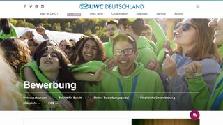 
                            6. Bewerbung · UWC Deutschland