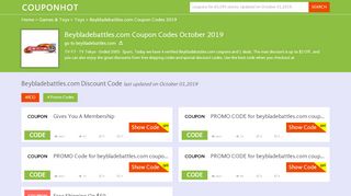 
                            9. Beybladebattles.com Coupon Codes August 2019: …