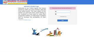 
                            3. Bhabha Classe For IIT JEE - Welcome to Student Login