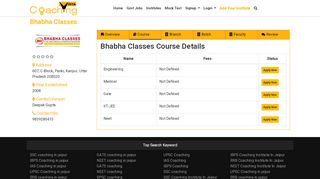 
                            9. Bhabha Classes Kanpur Uttar Pradesh - coachingvista.com