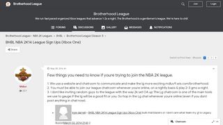 
                            5. BHBL NBA 2K14 League Sign Ups (Xbox One) - …