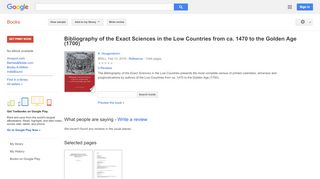 
                            4. Bibliography of the Exact Sciences in the Low Countries from ...