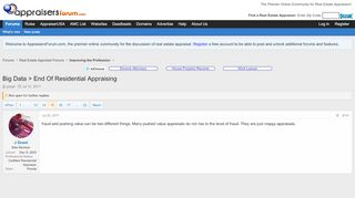 
                            8. Big Data > End Of Residential Appraising - Appraisers Forum