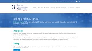 
                            6. Billing and Insurance - Dallas Nephrology Associates