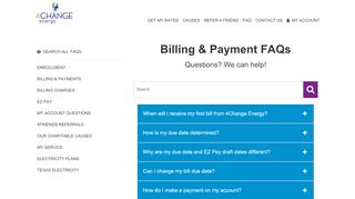 
                            2. Billing and Payments FAQs | 4Change Energy