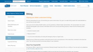
                            7. Billing information For Adena Regional Medical Center