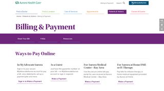 
                            4. Billing & Payment - Aurora Health Care