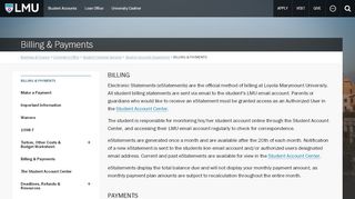 
                            4. Billing & Payments - Loyola Marymount University