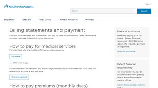 
                            6. Billing Statements and Payment - Kaiser Permanente