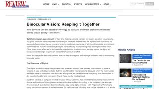 
                            4. Binocular Vision: Keeping It Together - Review of Ophthalmology