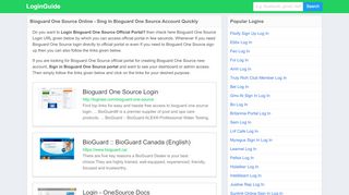 
                            8. Bioguard One Source log in - LoginGuide