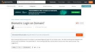 
                            2. Biometric Login on Domain? - Active Directory & GPO - Spiceworks ...