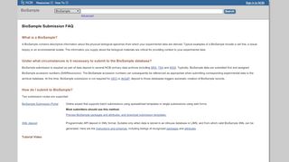 
                            1. BioSample Submission FAQ - BioSample - NCBI