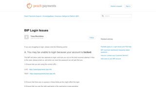 
                            3. BIP Login Issues – Peach Payments Support