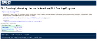 
                            8. Bird Banding Laboratory: the North American Bird Banding Program