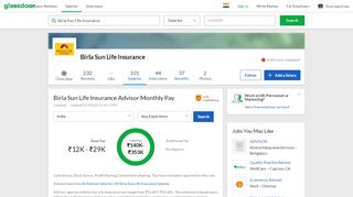 
                            9. Birla Sun Life Insurance Advisor Salaries | Glassdoor.co.in