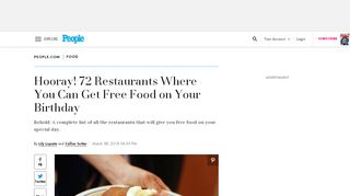 
                            7. Birthday Freebies: 88 Restaurants That Give Free …