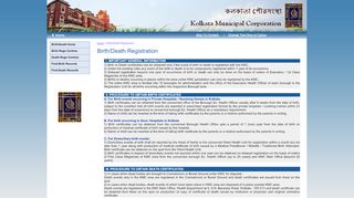 
                            1. Birth/Death Registration - Kolkata Municipal Corporation