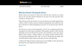 
                            7. Bitcoin Classic Closing its doors