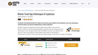 
                            9. Bitcoin Trend App Erfahrungen - kryptoszene.de