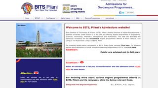 
                            1. BITS, Pilani On Campus Programmes...