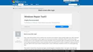 
                            6. Black screen after login - Windows 10 Forums