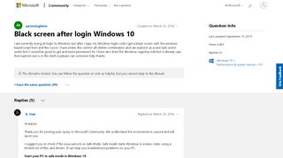 
                            9. Black screen after login Windows 10 - Microsoft …