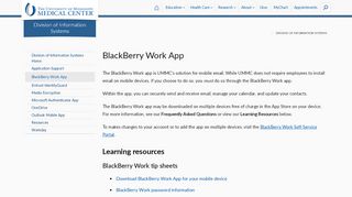 
                            9. BlackBerry Work App - University of Mississippi Medical Center