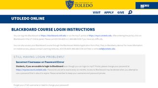 
                            8. Blackboard Course Login Instructions - utoledo.edu