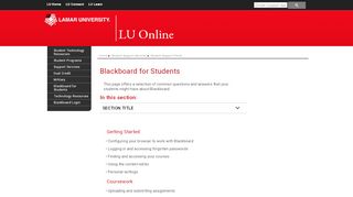 
                            4. Blackboard for Students - Lamar University