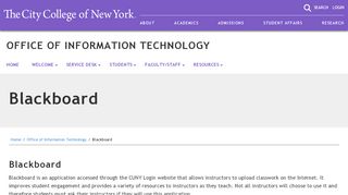 
                            4. Blackboard Information - Blackboard | The City College of New York