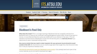 
                            7. Blackboard is Read-Only : Information Technology Services – ATSU