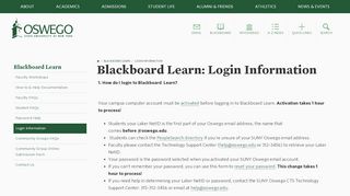 
                            8. Blackboard Learn: Login Information | Blackboard Learn