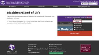 
                            1. Blackboard Login Expires on 8/31/19 - Tarleton State ...