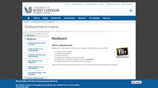 
                            3. Blackboard | University of West London