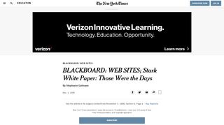 
                            5. BLACKBOARD: WEB SITES; Stark White Paper: Those Were ...