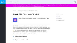 
                            3. Blerk ERROR 1 in AOL Mail - AOL Help