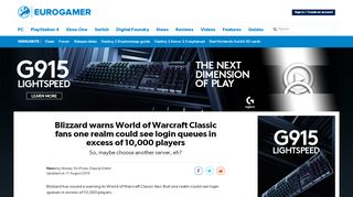 
                            9. Blizzard warns World of Warcraft Classic fans one realm could ...
