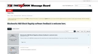 
                            5. Blockworks H&R Block flagship software feedback is welcome here ...