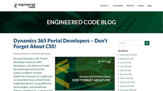 
                            5. Blog - Dynamics 365 Portal Developers ... - Engineered Code