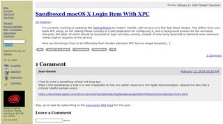 
                            3. Blog - Sandboxed macOS X Login Item With XPC - Michael Tsai
